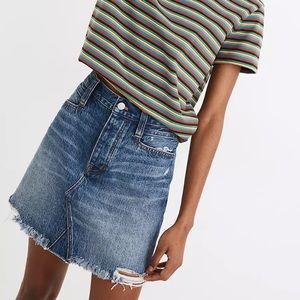 Madewell Rigid Denim Mini Skirt - Destructed Edition, Sz: 32, EUC
